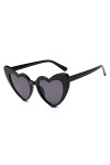 BEAUTYBIGBANG Lunettes de soleil tendance en forme de cœur des années 70 - Protection UV400 - Style fantaisie - Coloré - Pour
