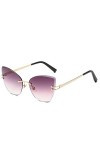 ERYUE des Lunettes de Soleil, Lunettes de Soleil Mode Femme Lunettes UV400 Lunettes de Soleil Yeux de Chat sans Cadre Dames L
