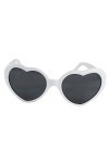 Forme De Coeur Amour Eté Mode Rétro Classique Lunettes De Soleil Lolita Blanc 