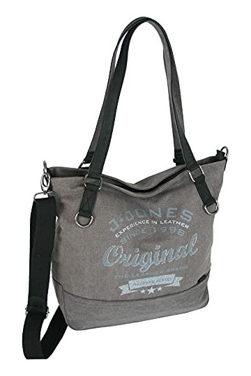 J JONES JENNIFER JONES Sac à bandoulière en toile pour femme, sac à bandoulière, grand sac portés épaule, Gris