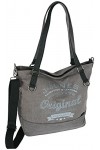 J JONES JENNIFER JONES Sac à bandoulière en toile pour femme, sac à bandoulière, grand sac portés épaule, Gris