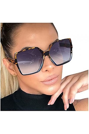 Youning Lunettes de soleil polarisées pour homme et femme - Vintage rétro - Grandes lunettes de soleil carrées transparentes 