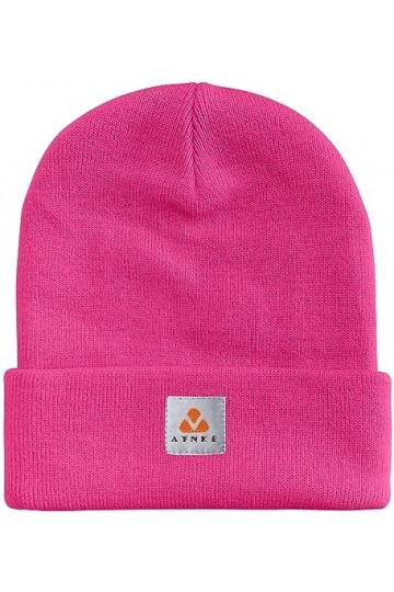 ATNKE Tricot Bonnet Chapeaux Extensible Doux Chaud Quotidien Hiver Menotté Casquette Crâne Cadeaux pour Hommes et Femmes/Rose