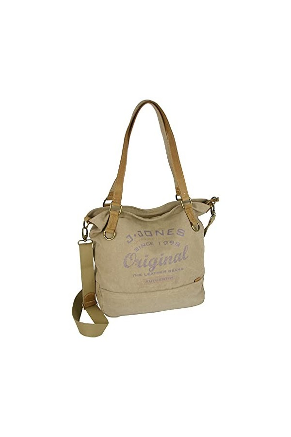 J JONES JENNIFER JONES Sac à bandoulière en toile pour femme, sac à bandoulière, grand sac portés épaule, Gris