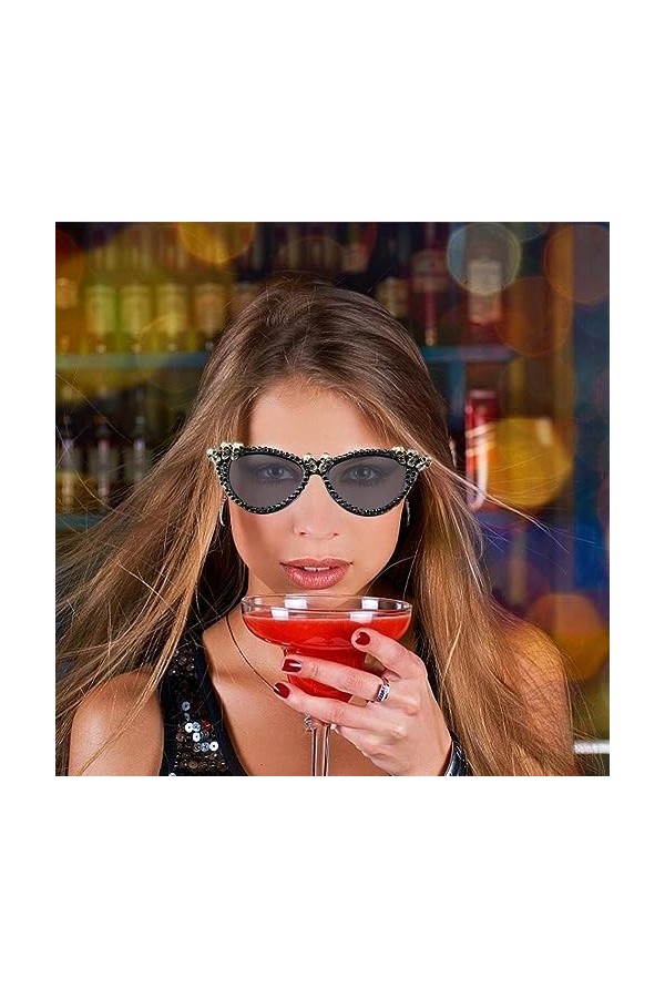 PLGEBR Vintage Skull Eye Lunettes de soleil Femme Rétro Conduite Ronde Cadre Lunettes de Soleil pour Femme Décoration Hallowe