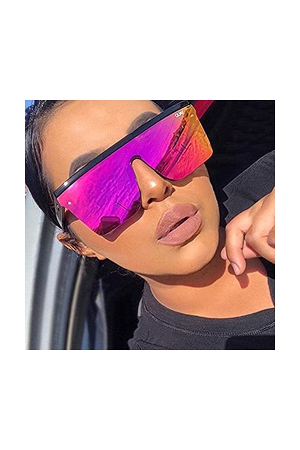 Lunettes de soleil carrées surdimensionnées vintage 400 pour homme et femme - Lunettes de soleil carrées de rue - Conduite Lu