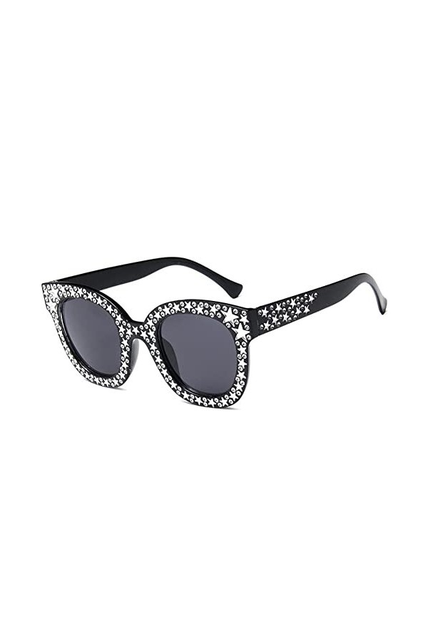 Lunettes de soleil rétro en forme détoile pour femme - Jolies lunettes de soleil sexy - T1S3 - Décoration tendance, Noir/gri