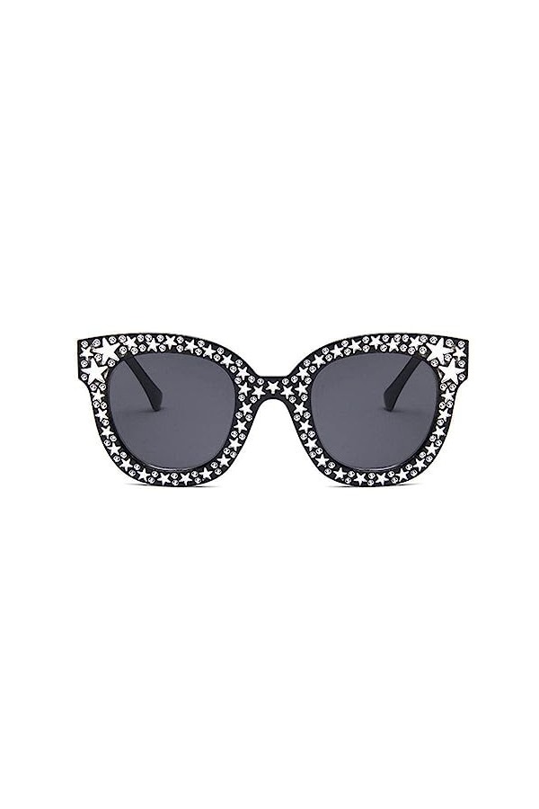 Lunettes de soleil rétro en forme détoile pour femme - Jolies lunettes de soleil sexy - T1S3 - Décoration tendance, Noir/gri