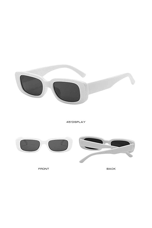 ROBAUN Petites lunettes de soleil rectangulaires pour femmes Vintage Marque Designer Square Lunettes de soleil Mode Punk Pers