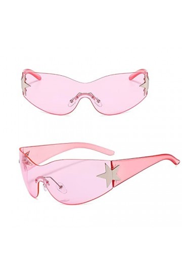 Anloximt 2Pack soleil femmes Y2Kk soleil sans monture soleil enveloppantes soleil yeux chat soleil femmes pour le voyage et l