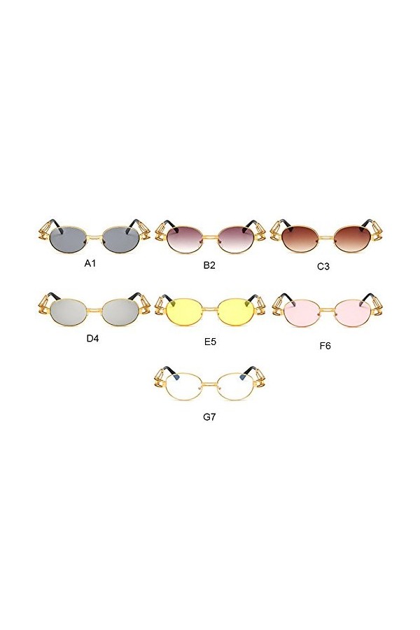 Sunenjoy Hommes Femmes Carré Vintage Miroir Punk Lunettes de Soleil Lunettes Sports de Plein Air Lunettes A 