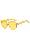 Sunenjoy Lunettes Femme Fille Coeur Forme Lunettes de soleil Dégradé Coloré Bonbons Partie Lunettes jaune 