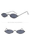 Lunettes de soleil pour femme sans force rétro vintage rétro ovales ellipse cadre en métal Lunettes tendance mode Shades yeux