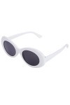 Ntcpefy Lunettes de soleil ovales vintage pour femmes rétro lunettes de soleil femelles masculines EyewearUV400 verre blanc S