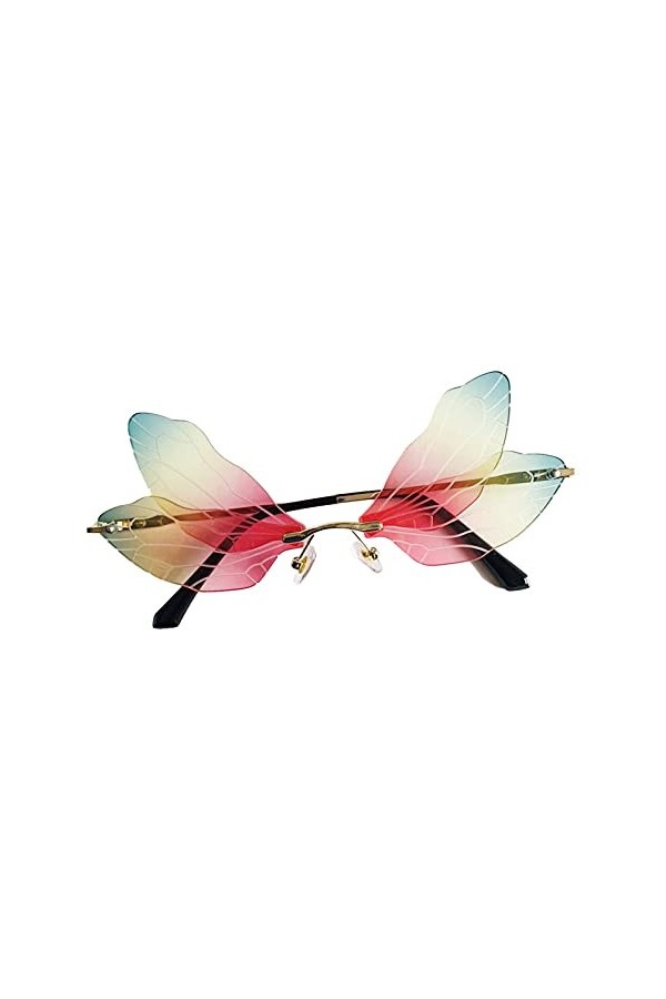 Somerway Femmes Libellule Wing Lunettes De Soleil Mignon Libellule Wing Lunettes De Soleil De Mode Sans Cadre Pour La Fête C7