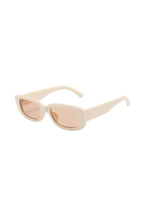 Lunettes de soleil rectangulaires rétro tendance petites lunettes de soleil carrées UV400 Lunettes dété pour homme ou femme,