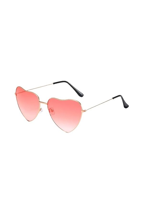 JITNGA 1 Pièces Coeur Lunettes De Soleil De Fête Sans Monture Bonbons Clair Hippie Lunettes Rétro Lunettes Pour Cosplay Fête 