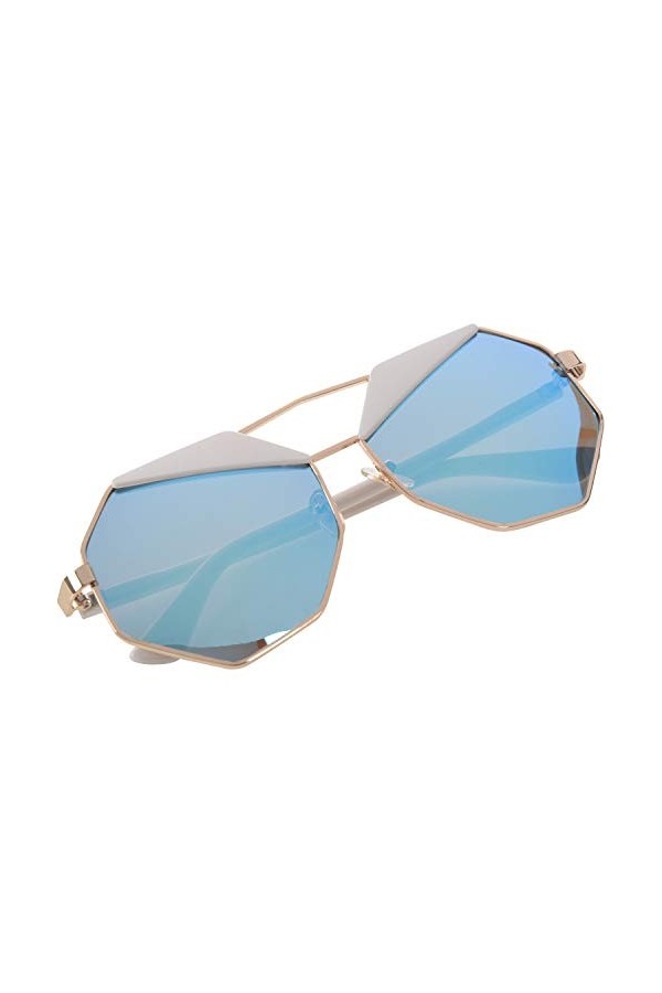 bjartur Lunettes de soleil retro et a la mode sexy Lunettes de soleil a design Lunettes de soleil octogonales Bleu 