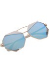 bjartur Lunettes de soleil retro et a la mode sexy Lunettes de soleil a design Lunettes de soleil octogonales Bleu 