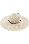Lanzom Chapeau de paille pliable à large bord pour femme UPF 50+, 09A-Rose, taille unique