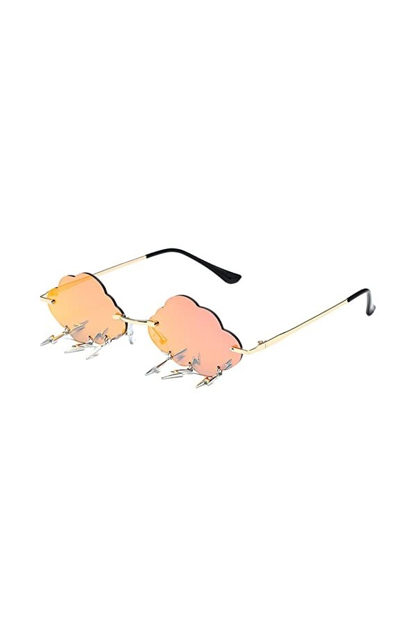 Lunettes en bois en forme de nuage vintage Lunettes de soleil Lunettes de soleil ton rétro irrégulier Unisexe Lunettes de sol