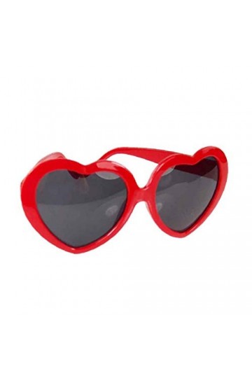 Mode pour femmes dété drôle Lunettes de soleil Creative Design L en forme de coeur Lunettes de soleil cadeau parfait rouge