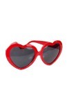 Mode pour femmes dété drôle Lunettes de soleil Creative Design L en forme de coeur Lunettes de soleil cadeau parfait rouge