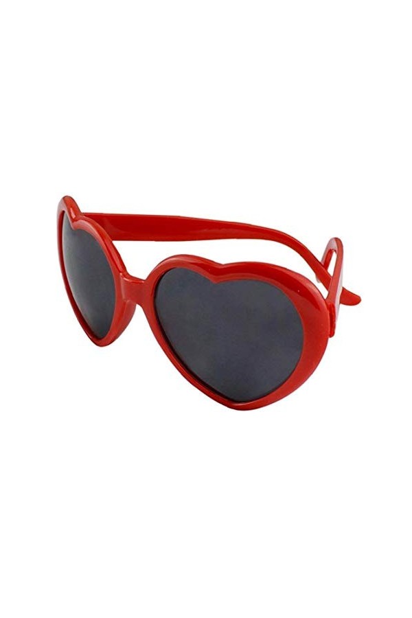 Mode pour femmes dété drôle Lunettes de soleil Creative Design L en forme de coeur Lunettes de soleil cadeau parfait rouge
