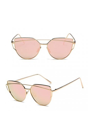 Ruiqas Lunettes de soleil tendance pour femme - Œil de chat - Monture en métal - Lunettes de soleil avec protection UV400