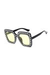 Lunettes de soleil pour femme tendance avec strass - Lunettes de soleil rétro I3K0 - Lunettes de soleil carrées surdimensionn