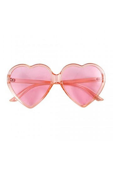 Hbaebdoo Lunettes de soleil rétro surdimensionnées en forme de cœur des années 90 pour femmes et filles rose 