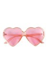 Hbaebdoo Lunettes de soleil rétro surdimensionnées en forme de cœur des années 90 pour femmes et filles rose 