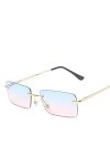 Josenidny Lunettes de Soleil Sans Rectangulaires pour Femmes Lunettes Rétro Unisexe Lunettes Accessoires de Vêtements de Rue 