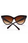 Ruiqas Lunettes de soleil tendance pour femme - Style œil de chat - Légères - Rivets - Protection UV400
