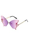 XIAOGUANG Lunettes De Soleil Papillon Diamant Lunettes De Soleil Sans Monture Femme Verres Irréguliers Lunettes De Fête Lunet