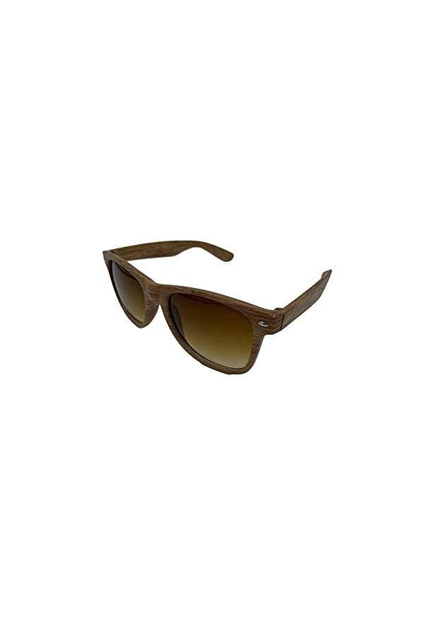 Etoni Lunettes de soleil style bois homme femme unisexe vintage UV400 lunettes aviateur, marron,