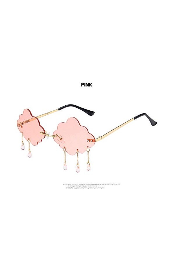 Lunettes de soleil Vintage Rumless Punk Tassel Shades nuageuses pour un style haut de gamme en extérieur