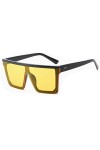 Yuandongxing Femmes Lunettes De Soleil Surdimensionnées Carrées Nouveau Mode Hommes Vintage Grand Cadre Lunettes UV400