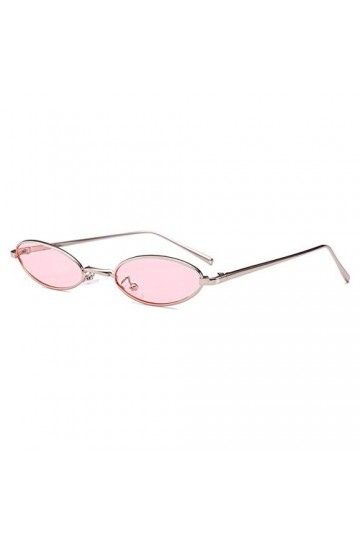 Yuandongxing Vintage Petit Ovale Lunettes De Soleil De Mode Femmes Hommes Cadre En Métal Clair Rose Verres Verres Lunettes De