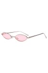 Yuandongxing Vintage Petit Ovale Lunettes De Soleil De Mode Femmes Hommes Cadre En Métal Clair Rose Verres Verres Lunettes De