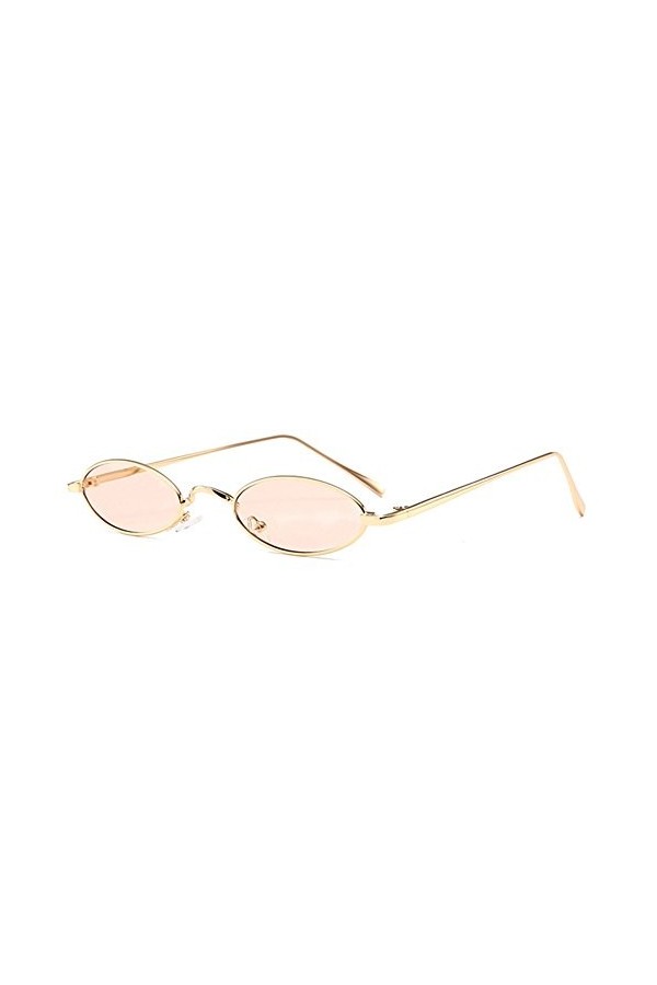 Yuandongxing Vintage Petit Ovale Lunettes De Soleil De Mode Femmes Hommes Cadre En Métal Clair Rose Verres Verres Lunettes De