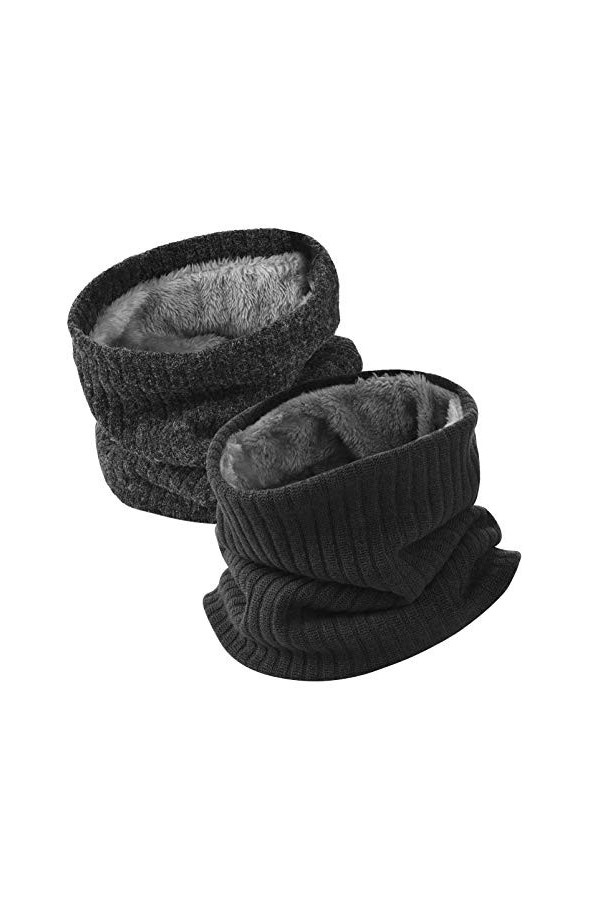 Tour de Cou Écharpe Hiver - Snood Cache Cou Col Polaire Tubulaire Foulard Chaud Coupe-Vent De Crochet De Laine Homme et Femme