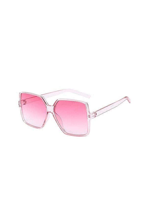cimen Lunettes de soleil pour femme avec grand cadre, lunettes de soleil tendance, rose, Taille Unique