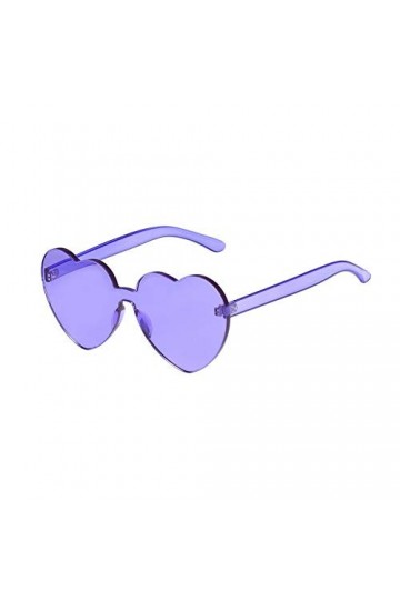 YIERJIU Lunettes Amour Coeur Forme Lunettes de Soleil Femmes Grand Cadre Couleur Bonbon Couleur sans Monture Teinte Lentille 