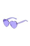 YIERJIU Lunettes Amour Coeur Forme Lunettes de Soleil Femmes Grand Cadre Couleur Bonbon Couleur sans Monture Teinte Lentille 