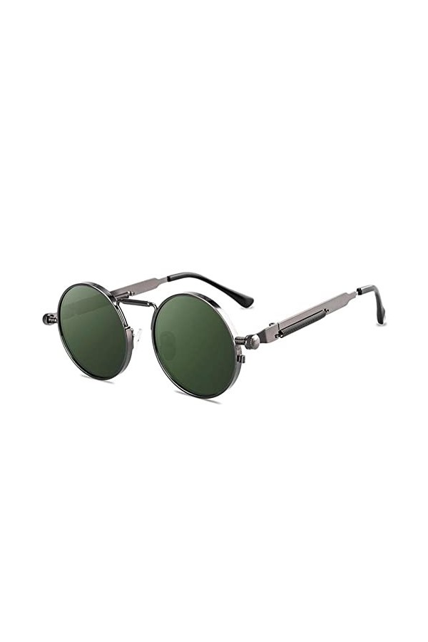 RJSQAQE HARR Lunettes de soleil steampunk pour femmes et hommes Lunettes de soleil en métal ronde monture à vintage Lunette g