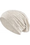 Jersey Coton élastique Long Slouch Beanie Unisexe Hommes Femmes avec Strass Pierres étoile Casquette Heather en 35 Couleurs d
