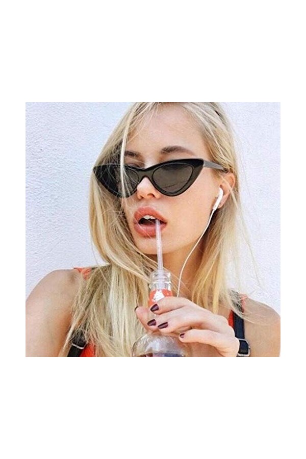 Uteruik 1 paire de lunettes de soleil triangulaires effet miroir pour filles et femmes