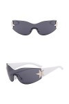 Vuncio Mode Hommes Femmes Star Wrap Around Lunettes de soleil Cyclisme Lunettes de soleil futuristes sans monture Lunettes pa