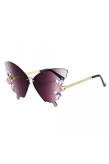 XNBZW Lunettes de soleil papillon avec strass - Cadeaux pour femmes - Lunettes de soleil tendance pour filles, E, Taille uniq